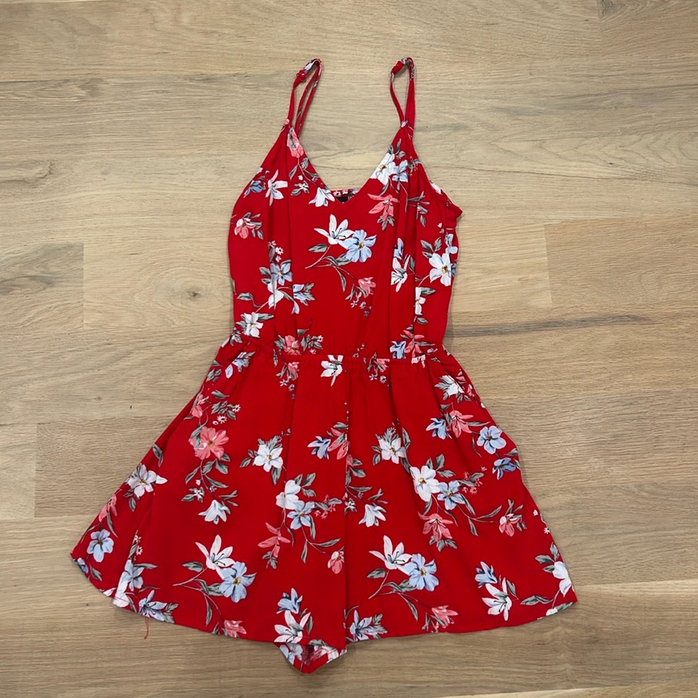Red flower romper size 0